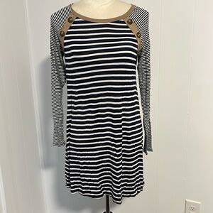 Navy and white stripped dress